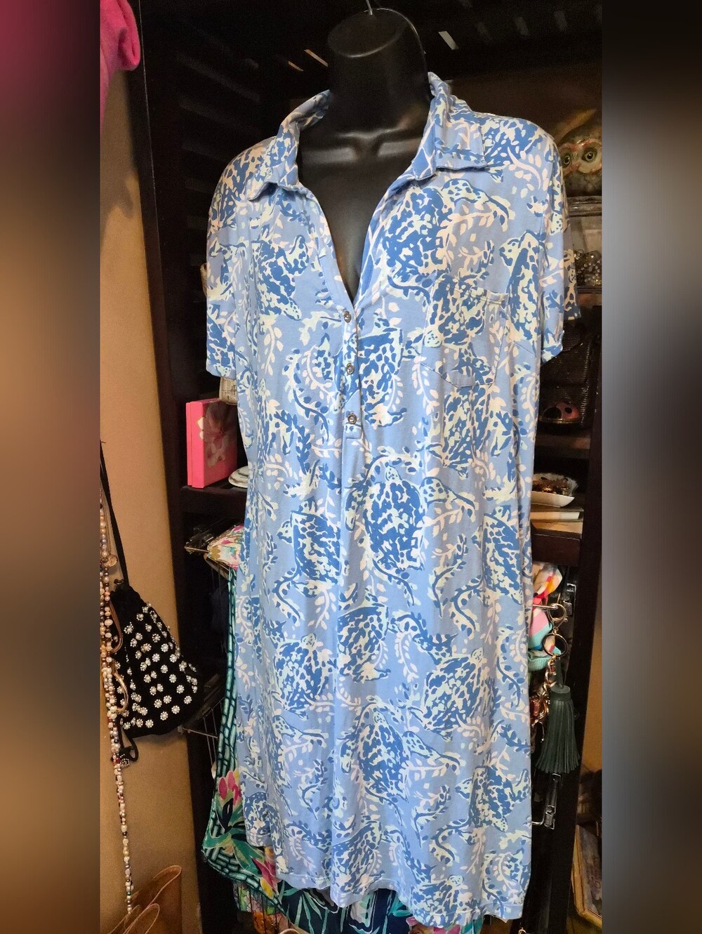 Lilly Pulitzer Sadie Polo Dress UPF 50+ Turtley Awesome Dress size XL